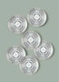 Hermia DNR0079 Set de Platos de Postre Multicolor de Porcelana (6 Piezas) Fabricados con 100% Porcelana